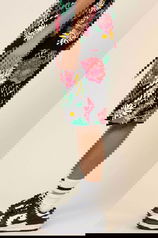 Bloom  Print Shorts - ShopEbonyMonique