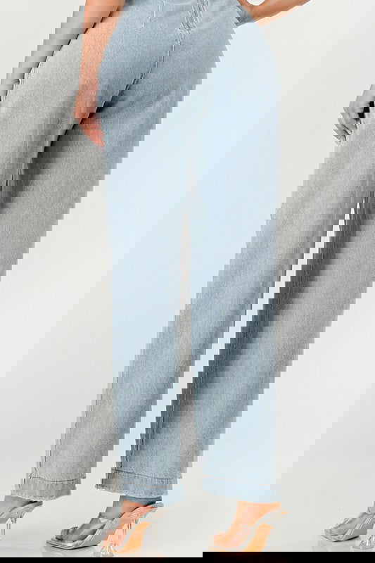 Casual Strapless Denim Jumpsuit - ShopEbonyMonique