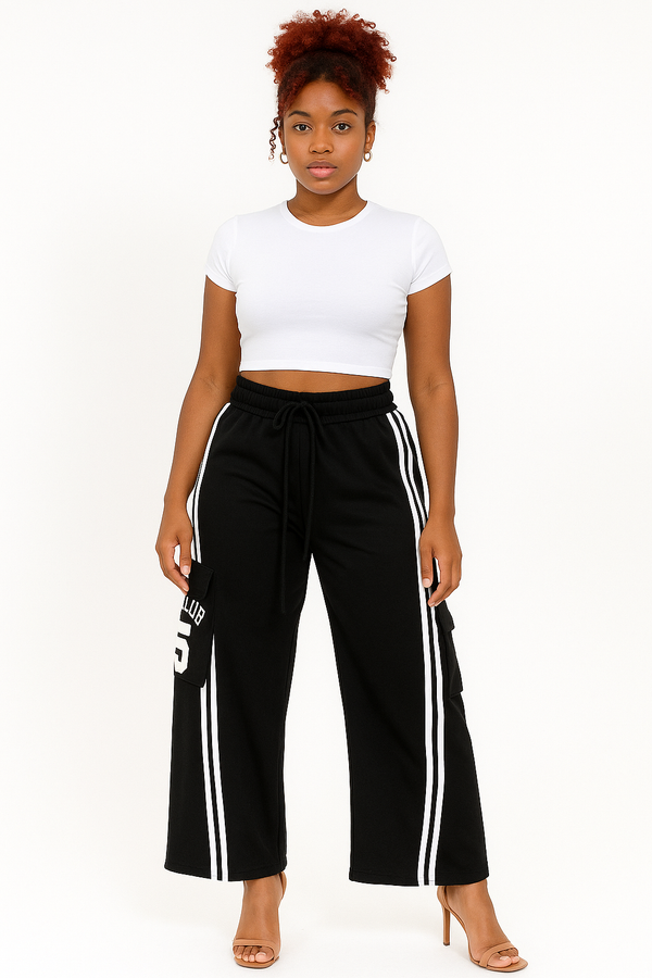 Sportswear drawstring cargo pants