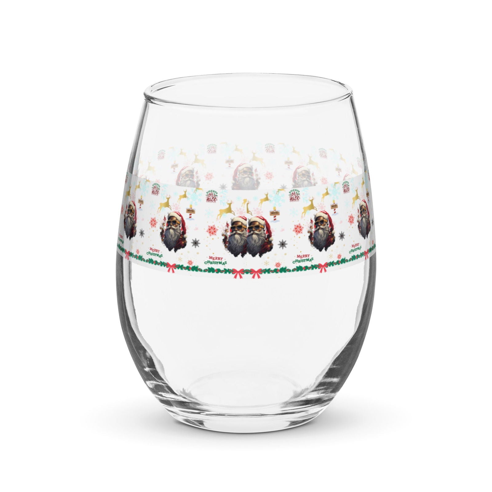 Christmas Stemless wine glass - ShopEbonyMonique