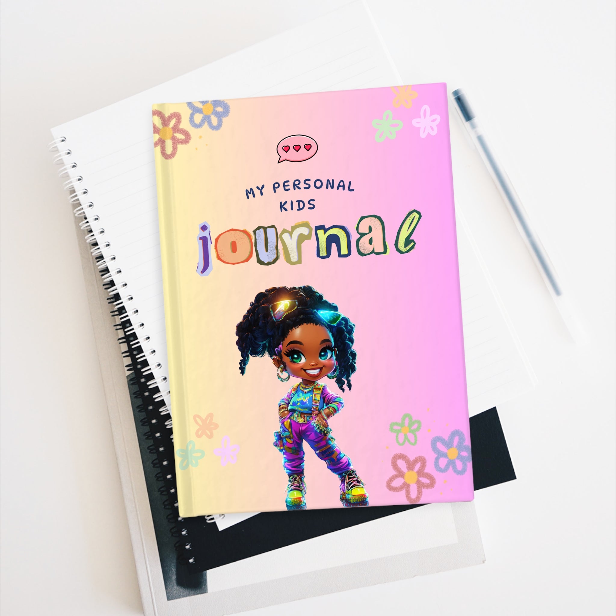 Colorful Kids Journal - My Personal Journal for Creativity, Diary for Girls, Flower Notebook, Gift for Kids, Writing Journal