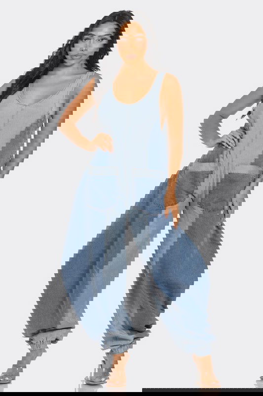 Denim Patchwork Harlem Jumpsuit - ShopEbonyMonique