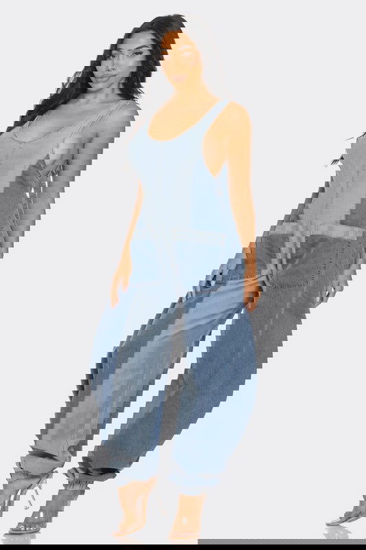 Denim Patchwork Harlem Jumpsuit - ShopEbonyMonique