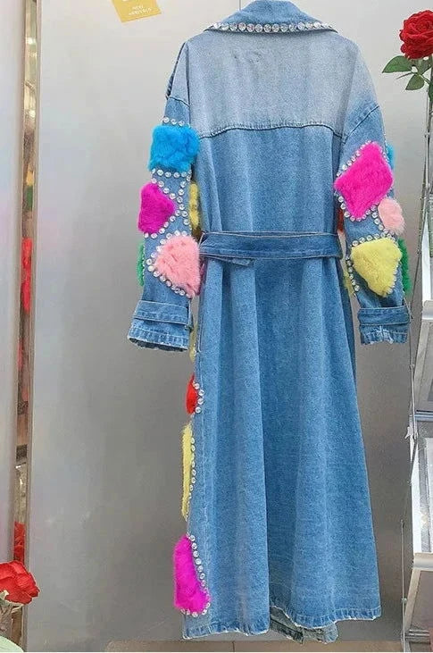 Designer Streetwear Denim Trench Coat Women - ShopEbonyMonique