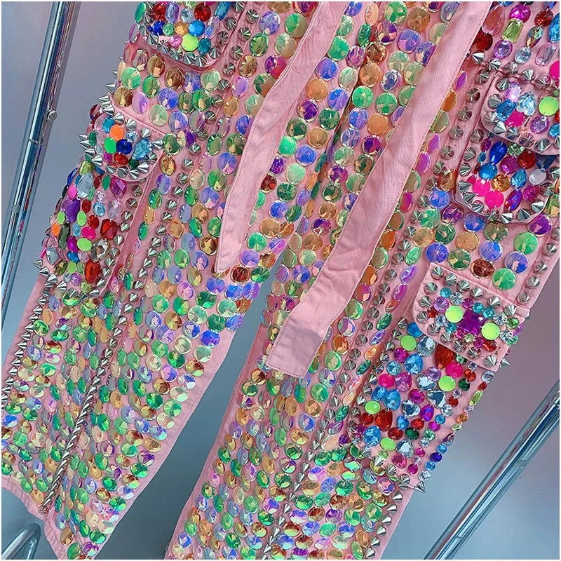 Designer Style Crystals Beading  Jeans - ShopEbonyMonique