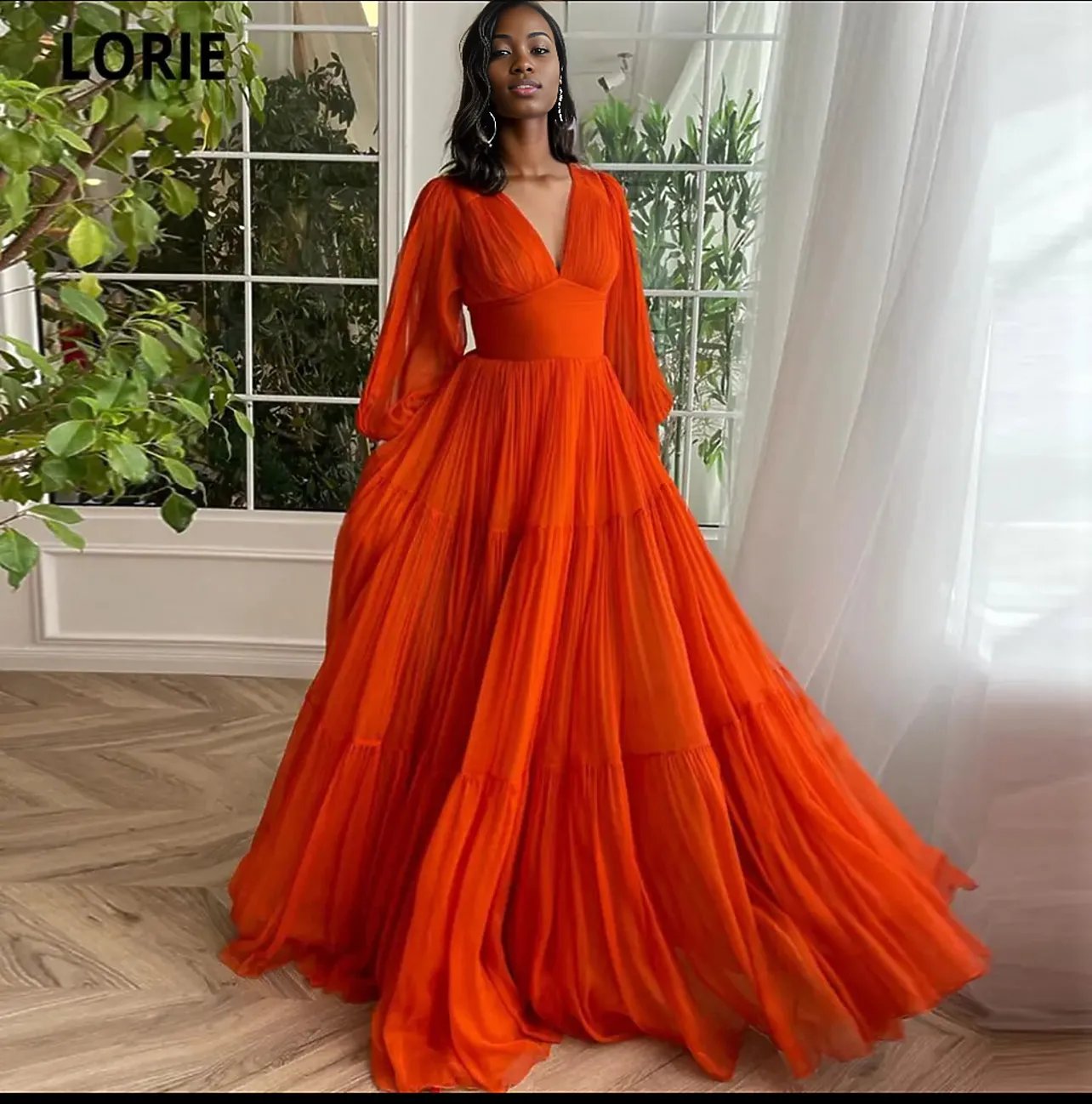 EM Chiffon Pleat Ruched A-Line  Dress - ShopEbonyMonique