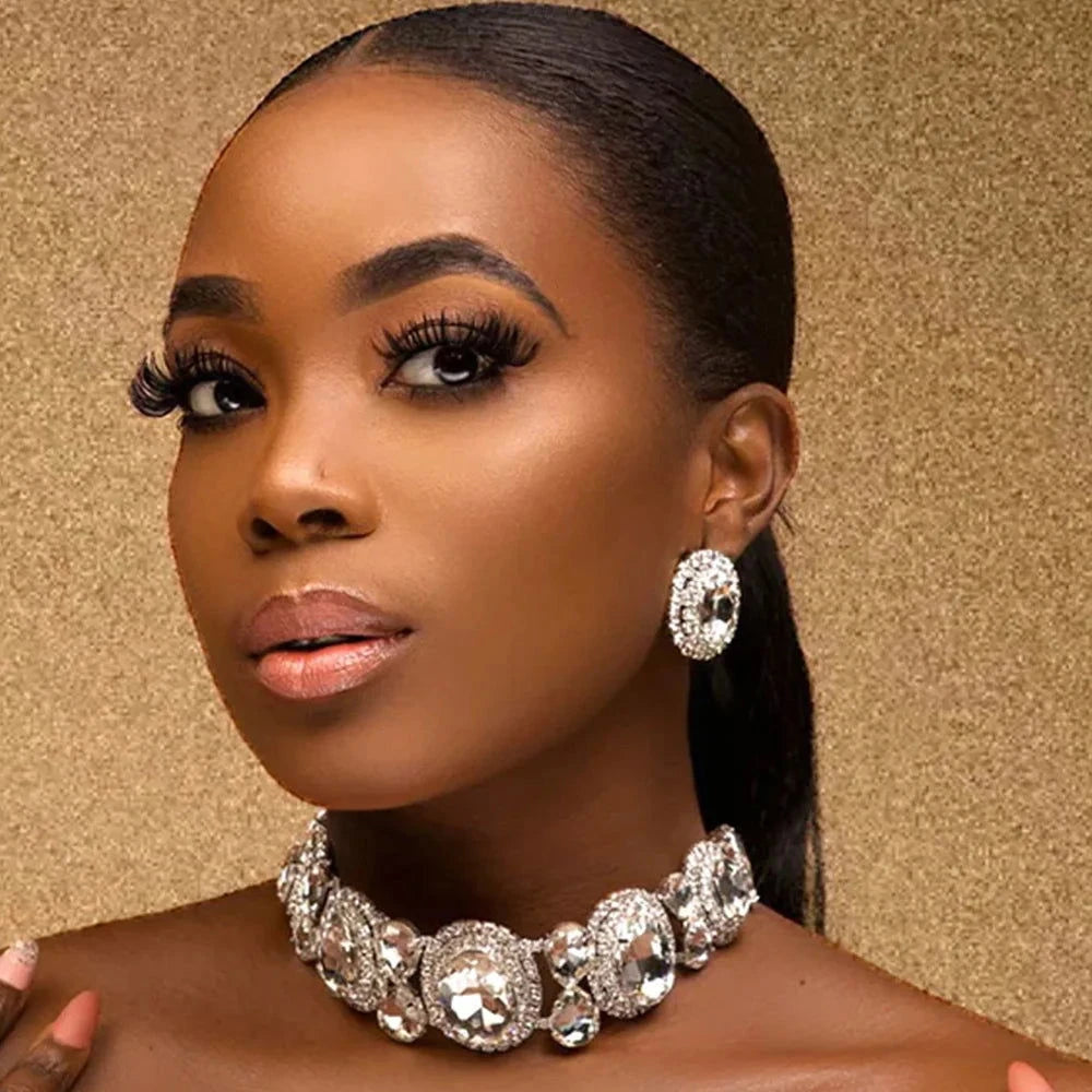 EM Crystal Necklace Set Earrings - ShopEbonyMonique