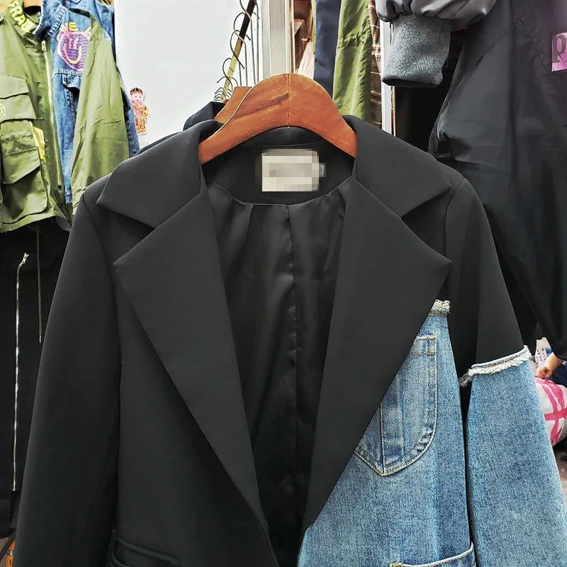 EM Denim Patchwork Women Blazer - ShopEbonyMonique