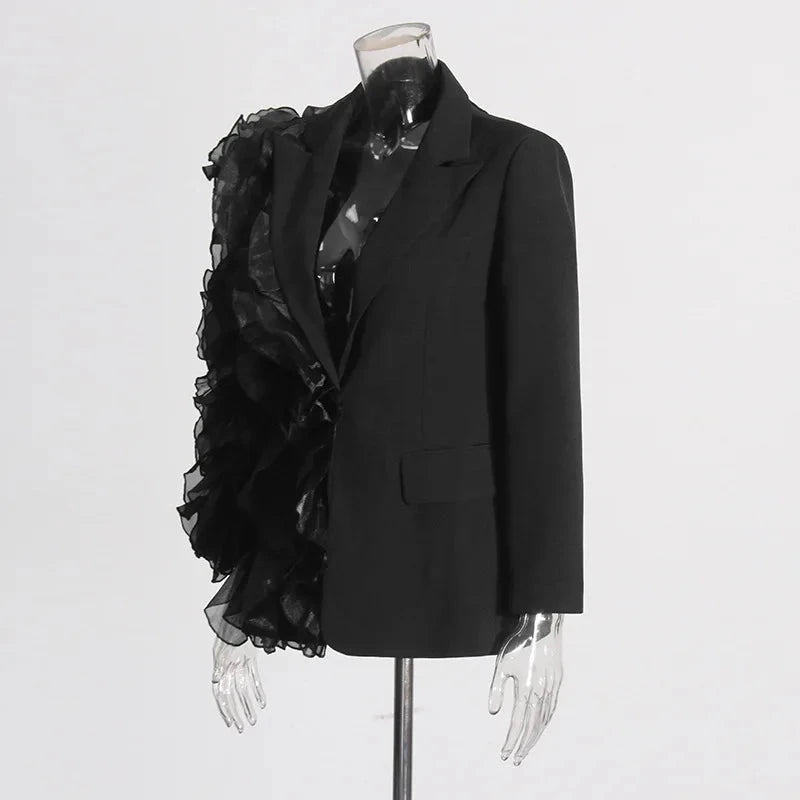 EM Designer  Wave Ruffles Blazer - ShopEbonyMonique