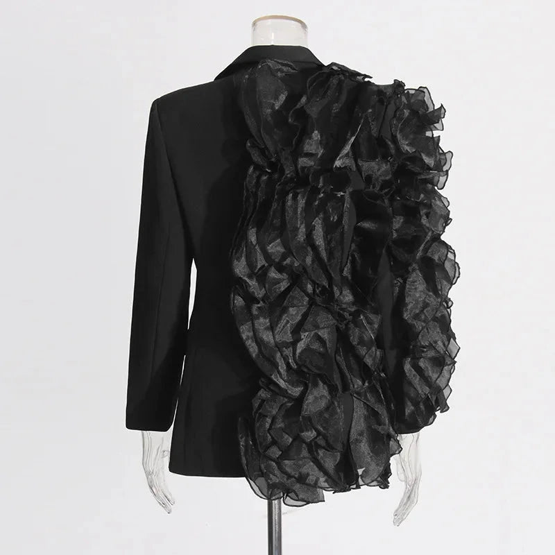EM Designer  Wave Ruffles Blazer - ShopEbonyMonique