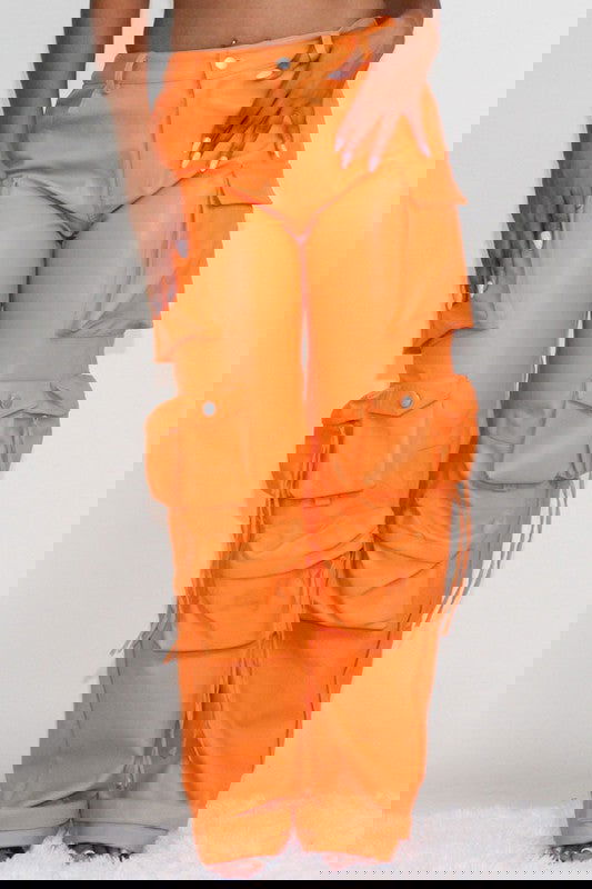 EM FAMOUS PU LEATHER CARGO PANTS - ShopEbonyMonique