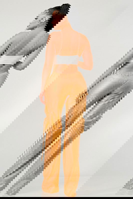 EM FAMOUS PU LEATHER CARGO PANTS - ShopEbonyMonique