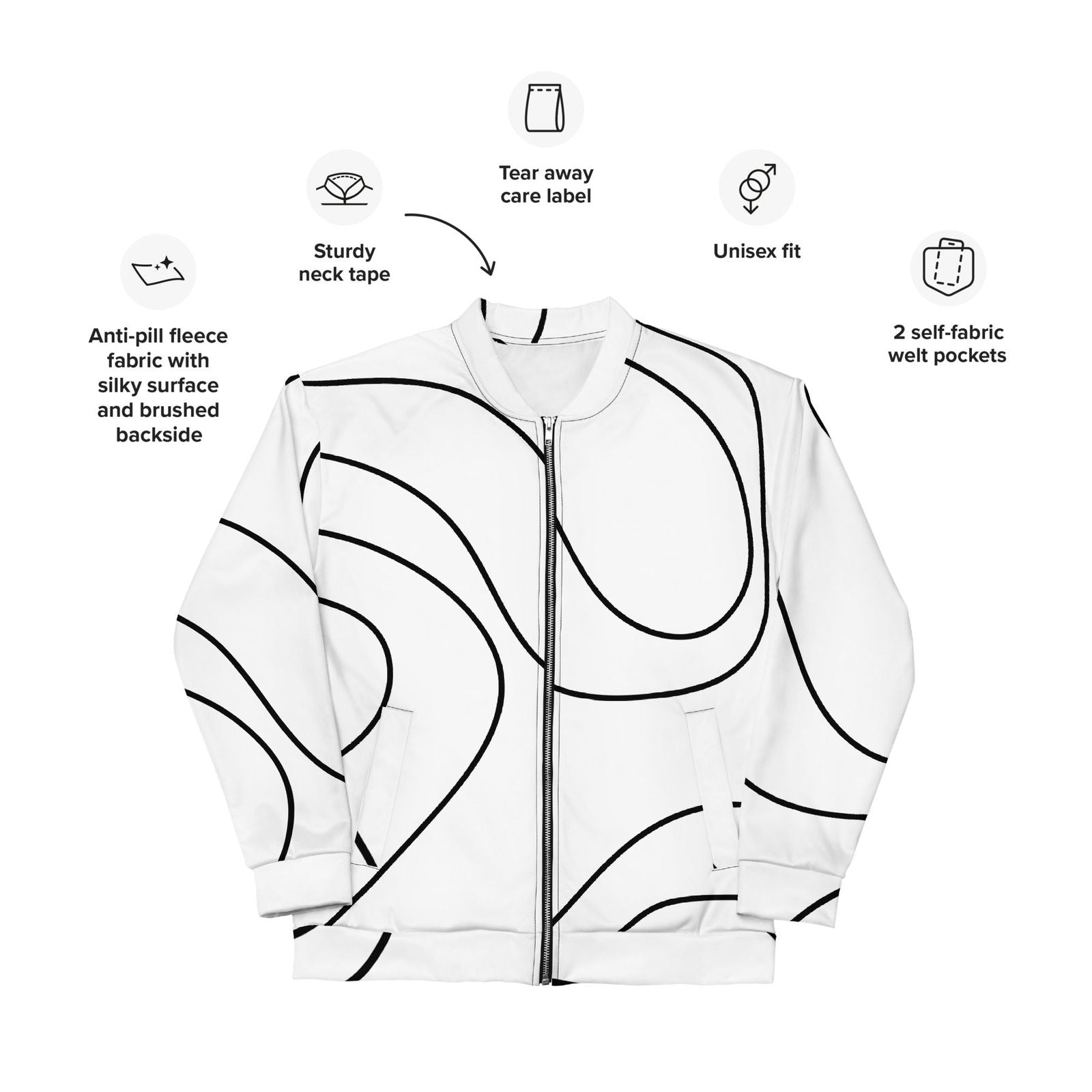 EM Lines Unisex Bomber Jacket - ShopEbonyMonique