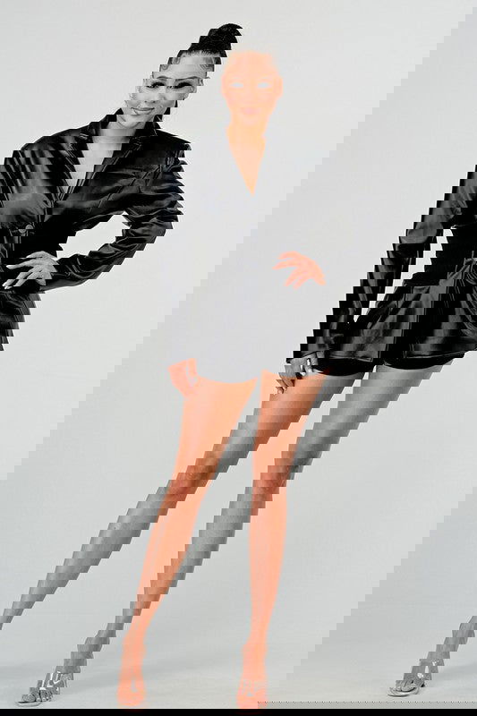 EM PU Leather Blazer - ShopEbonyMonique