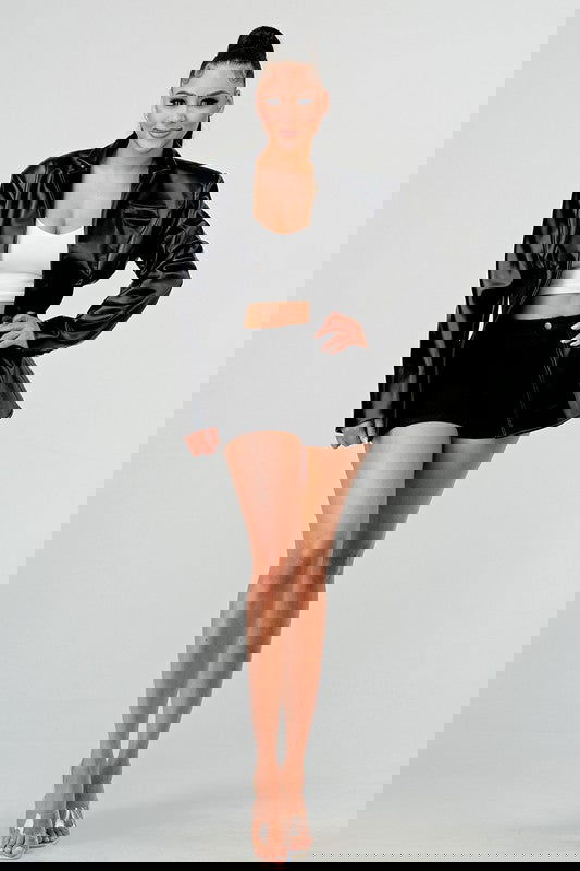 EM PU Leather Blazer - ShopEbonyMonique