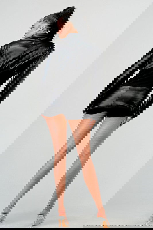 EM PU Leather Blazer - ShopEbonyMonique