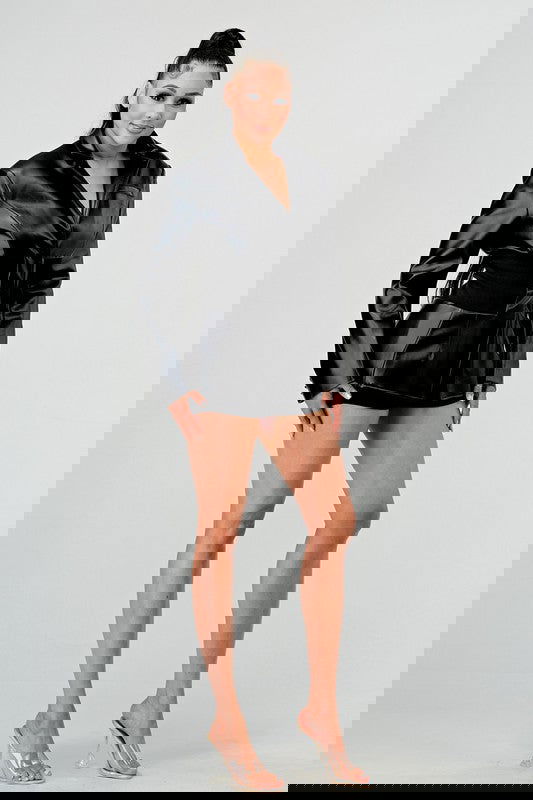 EM PU Leather Blazer - ShopEbonyMonique