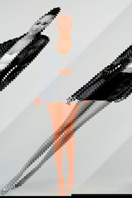 EM PU Leather Blazer - ShopEbonyMonique