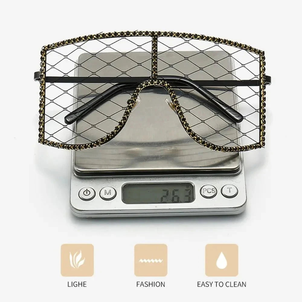 EM Rhinestone Mesh Glasses - ShopEbonyMonique