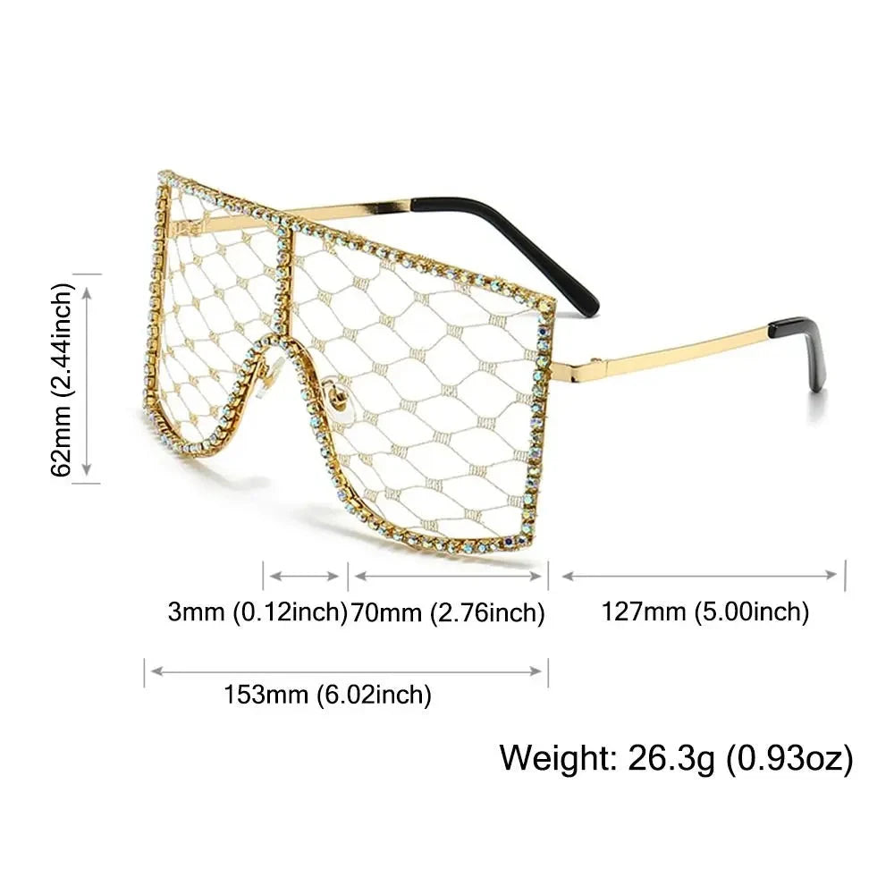 EM Rhinestone Mesh Glasses - ShopEbonyMonique