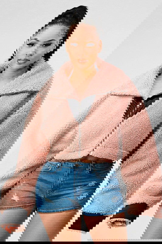 EM SHERPA WITH CONTRAST JACKET - ShopEbonyMonique