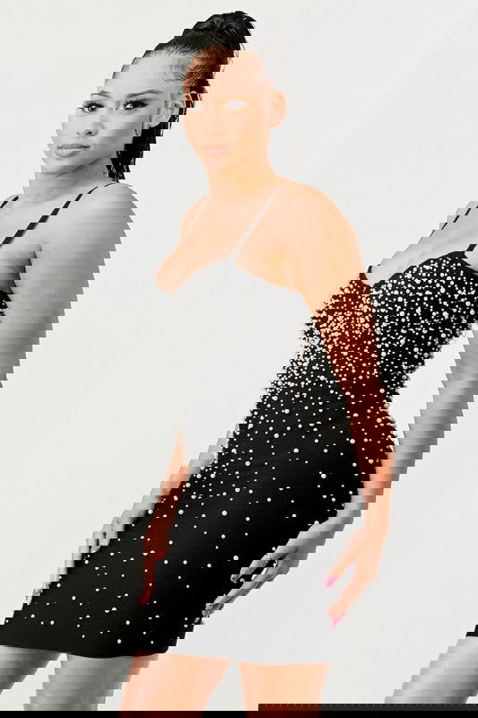 EM Star Pearls Bandage Mini Dress - ShopEbonyMonique
