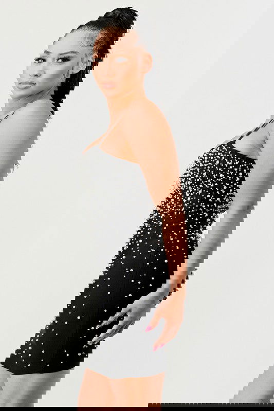 EM Star Pearls Bandage Mini Dress - ShopEbonyMonique