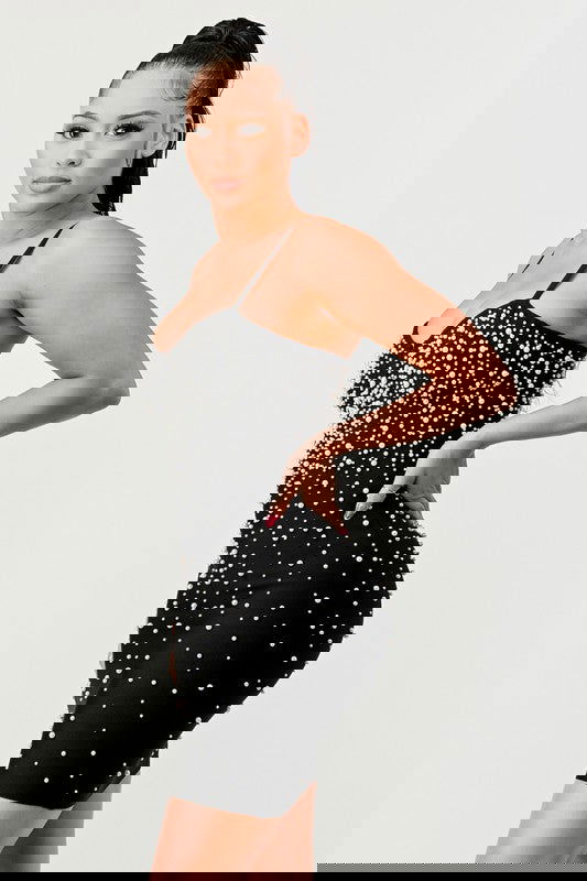 EM Star Pearls Bandage Mini Dress - ShopEbonyMonique