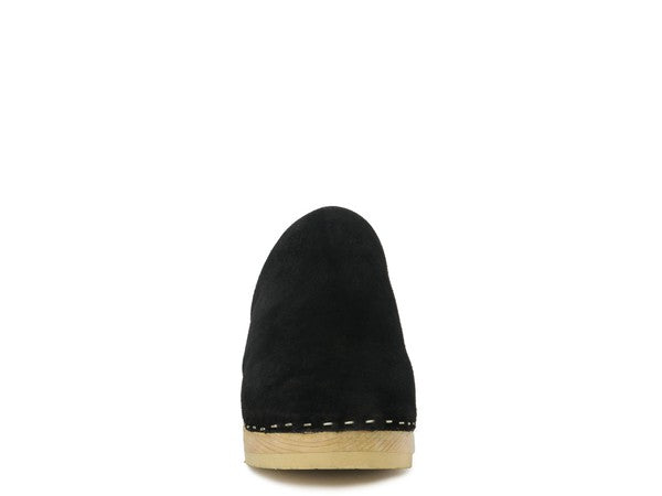 EM TAUPE SUEDE CLOGS - ShopEbonyMonique