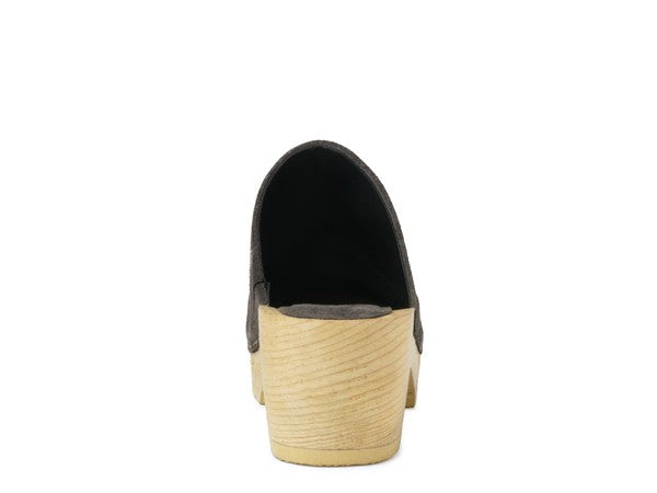 EM TAUPE SUEDE CLOGS - ShopEbonyMonique