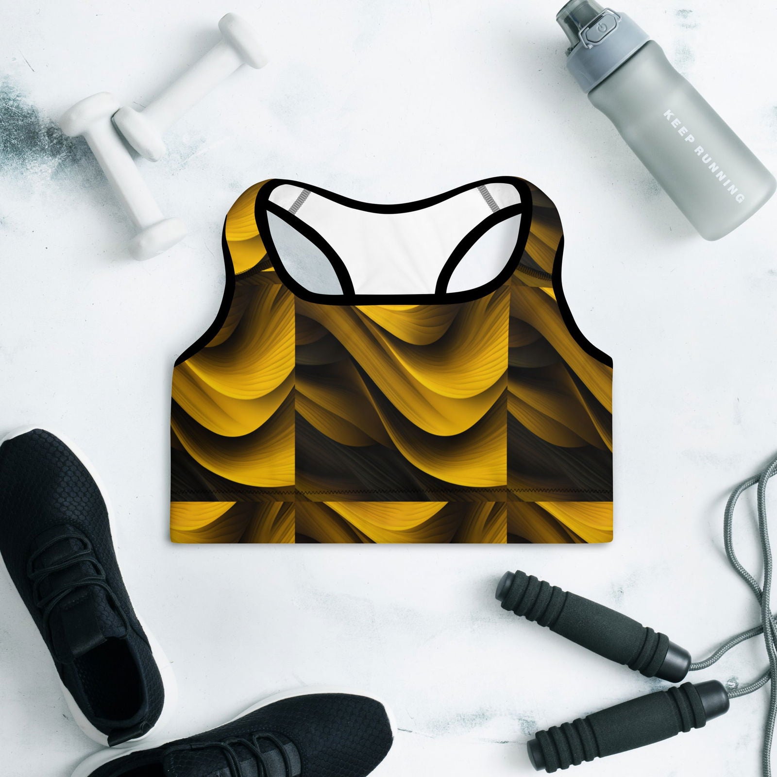 EM Yellow Padded Sports Bra - ShopEbonyMonique