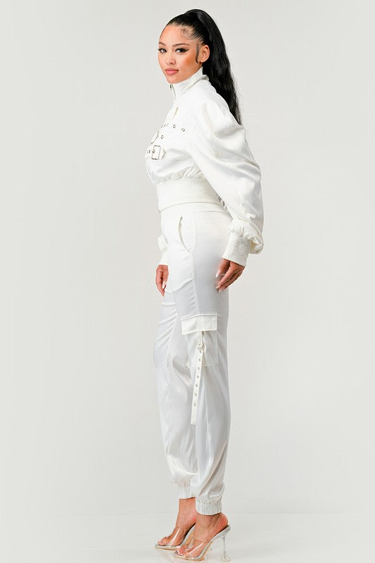 Eclat Urban White Trouser Matching Set - ShopEbonyMonique