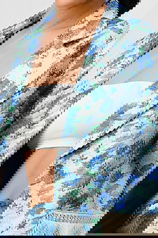 FLORAL PRINT TASSLE TRENCH COAT - ShopEbonyMonique