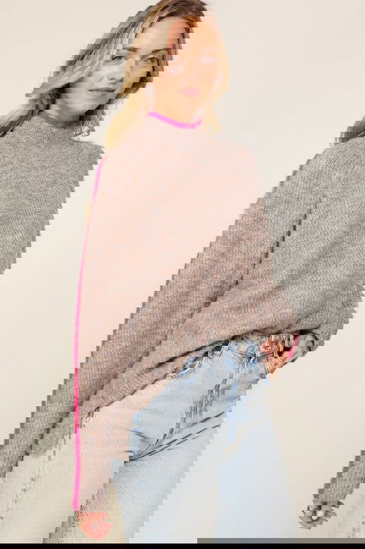 Funnel Neck Sweater - ShopEbonyMonique