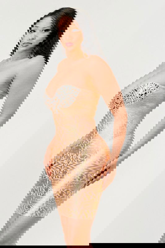 Gilded Glamour Strapless Dress - ShopEbonyMonique