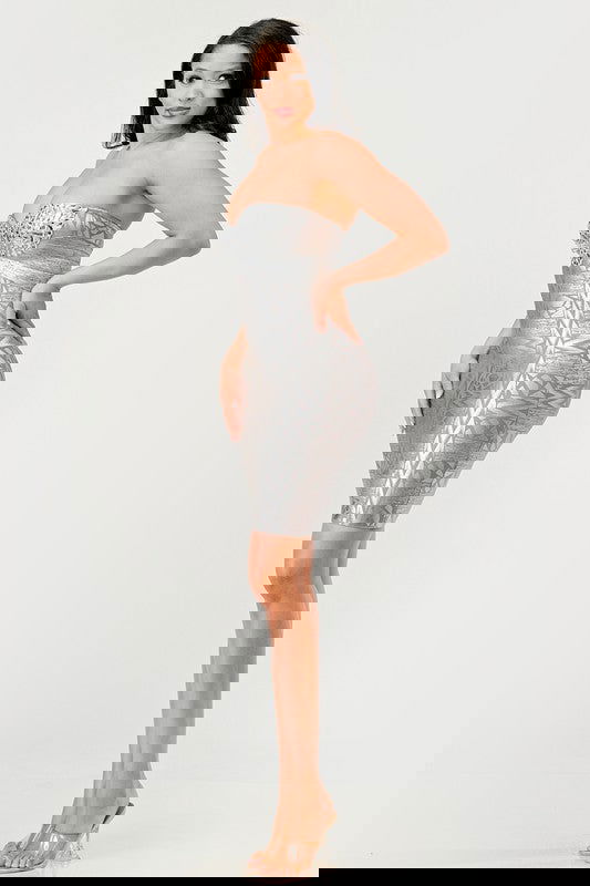 Gilded Glamour Strapless Dress - ShopEbonyMonique