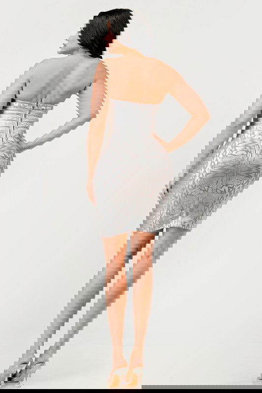 Gilded Glamour Strapless Dress - ShopEbonyMonique