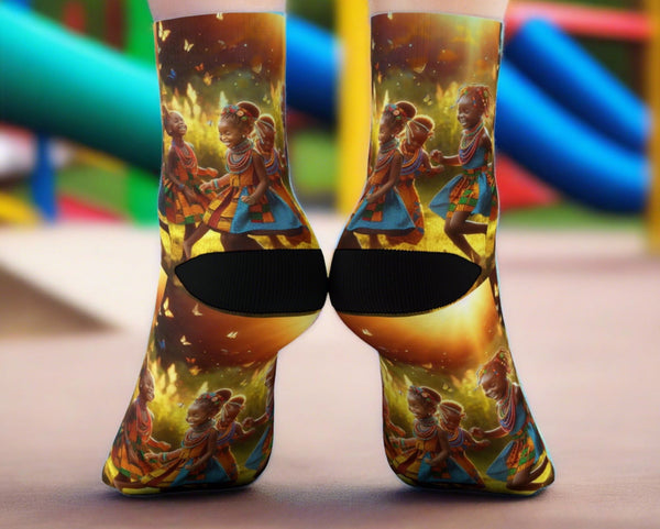 Girls Playing - Crew Socks - ShopEbonyMonique