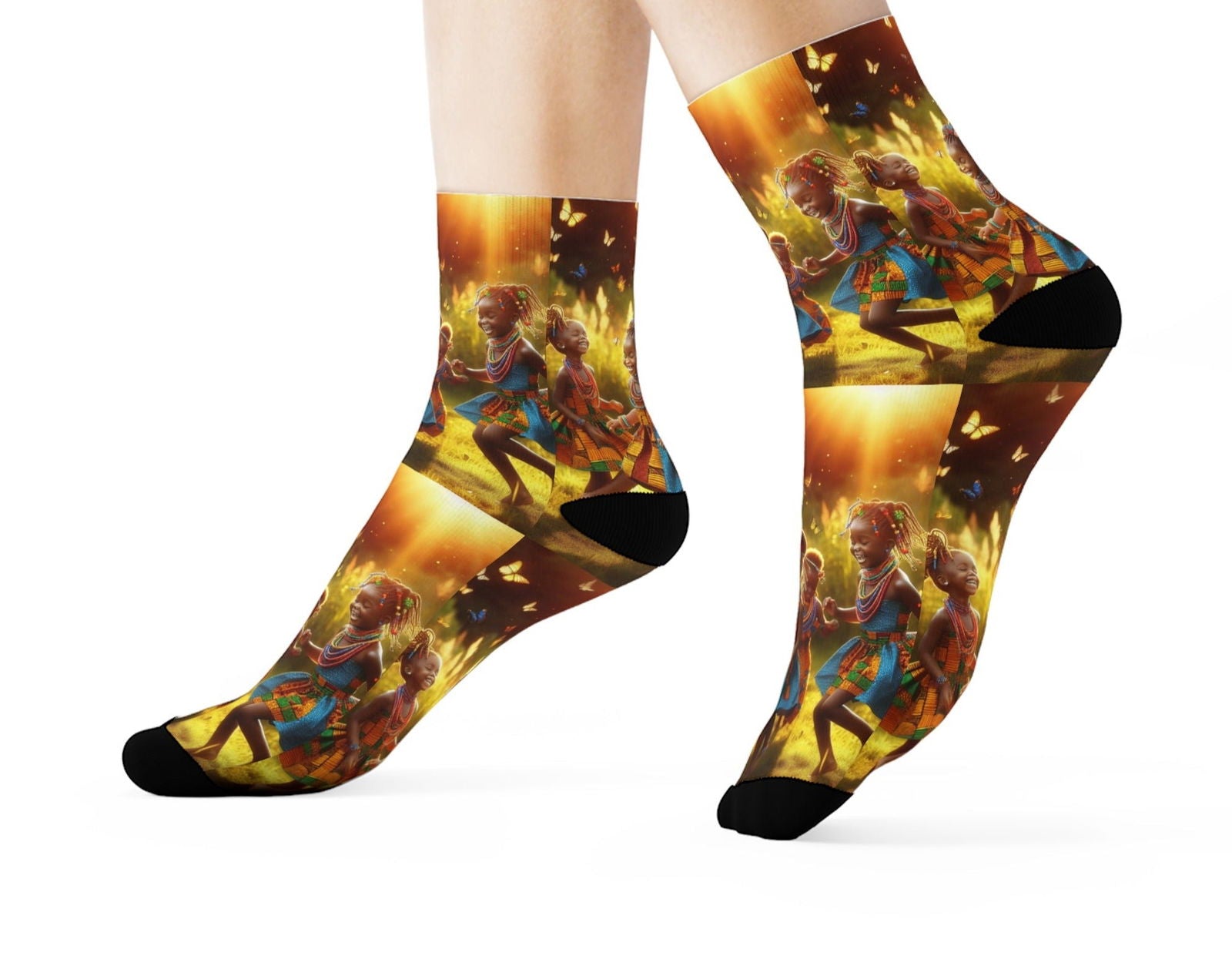 Girls Playing - Crew Socks - ShopEbonyMonique