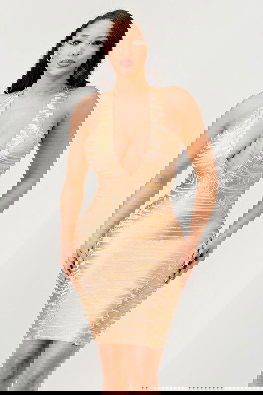 Gold Glamour Bandage  Dress - ShopEbonyMonique