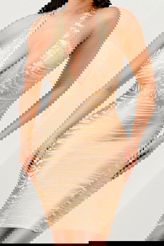 Gold Glamour Bandage  Dress - ShopEbonyMonique
