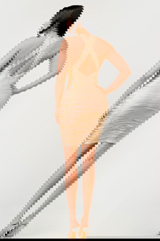 Gold Glamour Bandage  Dress - ShopEbonyMonique