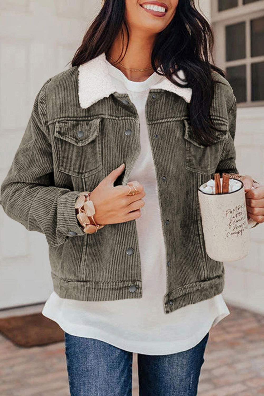 Gray Corduroy Jacket - ShopEbonyMonique