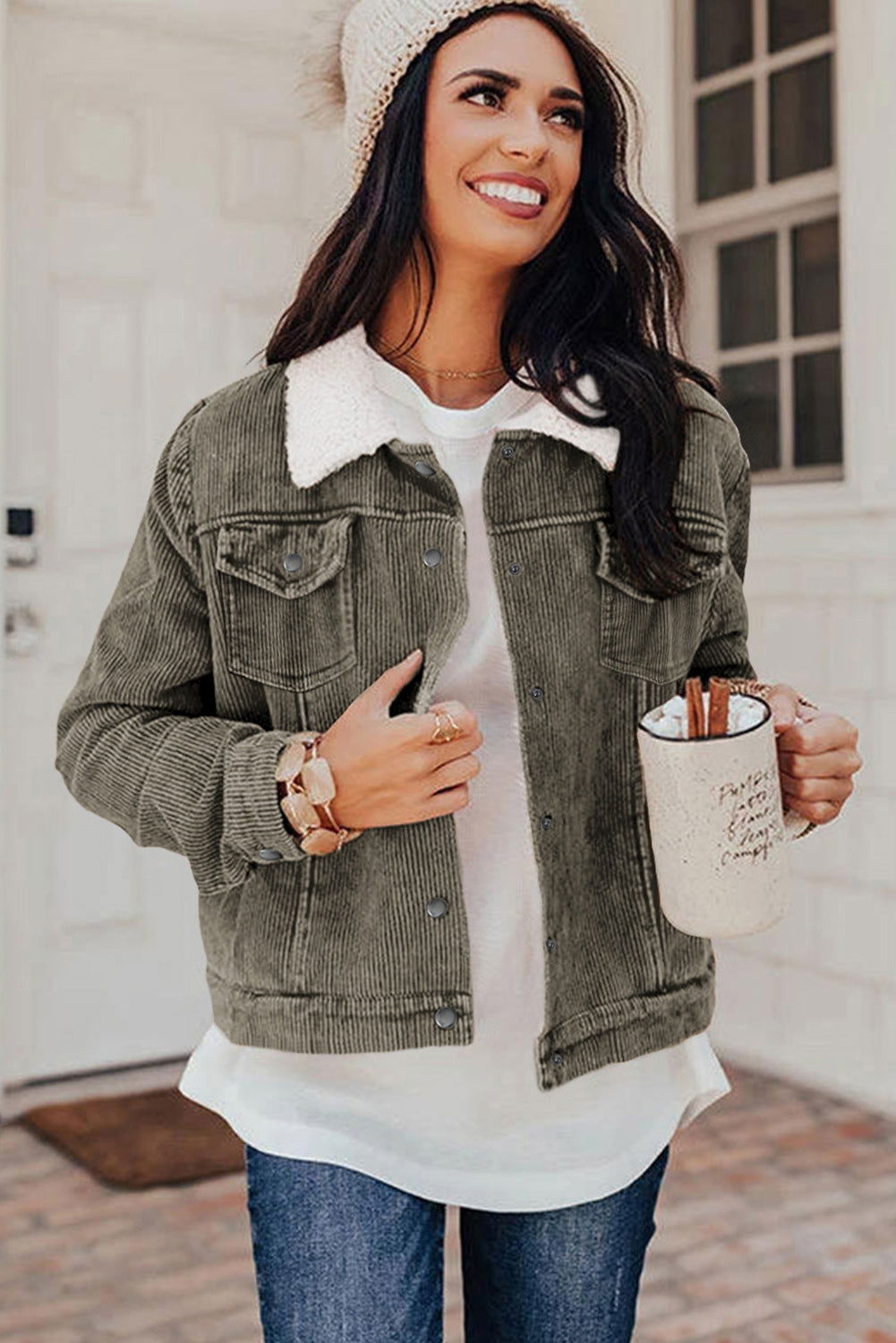 Gray Corduroy Jacket - ShopEbonyMonique