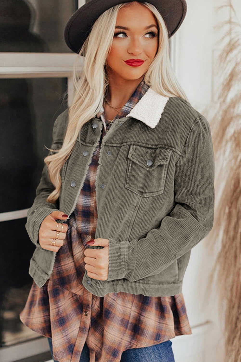 Gray Corduroy Jacket - ShopEbonyMonique