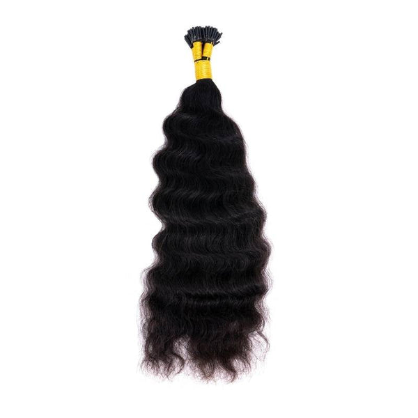 Indian Curly Natural Black I-Tip - ShopEbonyMonique