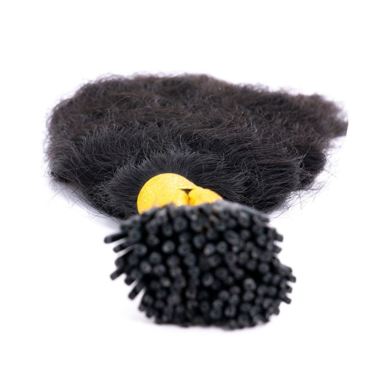 Indian Curly Natural Black I-Tip - ShopEbonyMonique