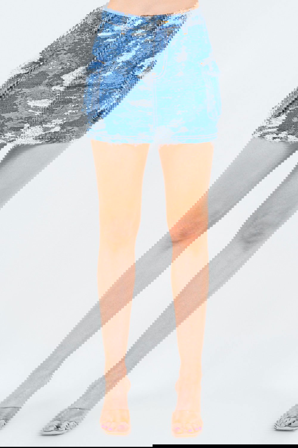 Jacquard Trim Cargo Mini Denim Skirt - ShopEbonyMonique