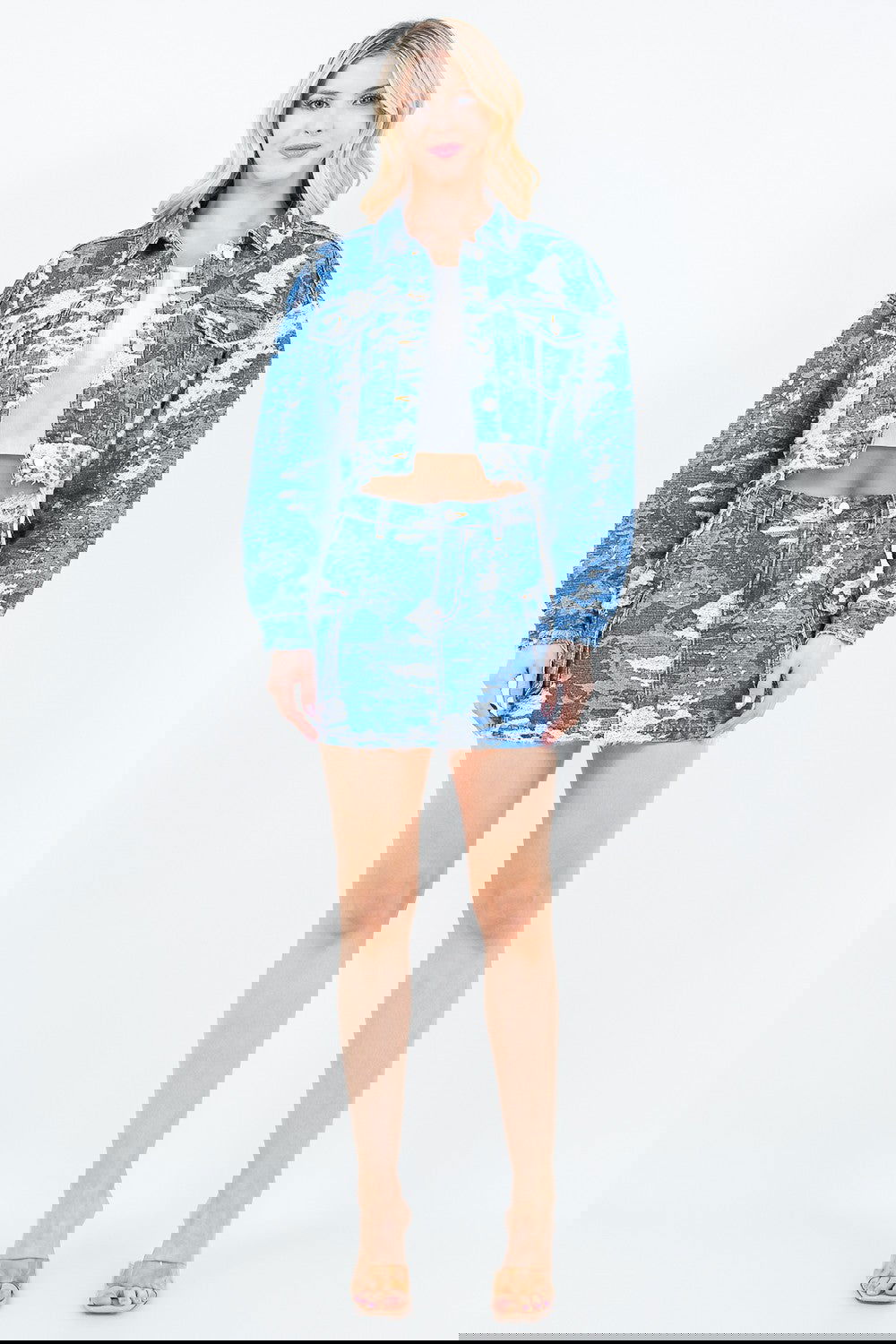 Jacquard Trim Cargo Mini Denim Skirt - ShopEbonyMonique