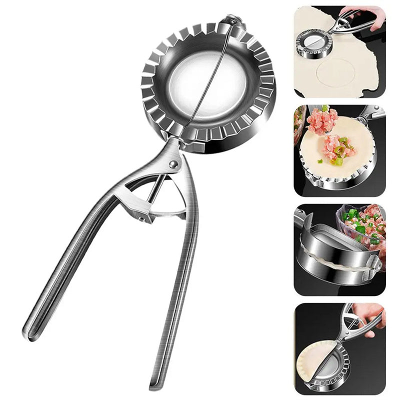 Kitchen Dumpling Mold Stainless Steel Dumpling Machine Pressing Home Baking Tool Skin Press Tool Dumpling Noodle Manual Kitchen Gadgets - ShopEbonyMonique